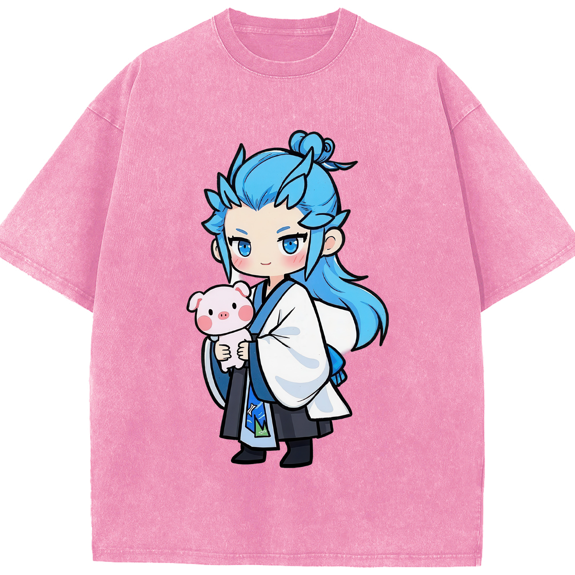 （画像用） Ne Zha 2 ナタ 魔童の大暴れ 綿100% ヴィンテージ風 半袖Tシャツ（フロントプリント）